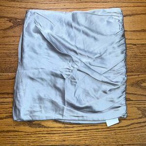 The SEI Silver Silk Expensive Glam High Rise Scrunch Mini Skirt CC